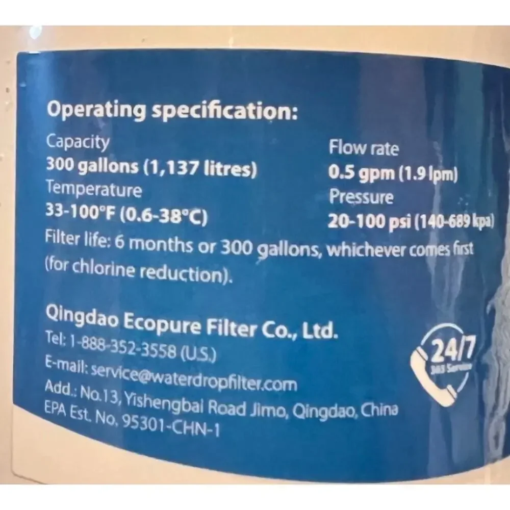 NEW 2 Waterdrop WDF11B Refrigerator Water Filter Replacement Samsung DA29-00003G